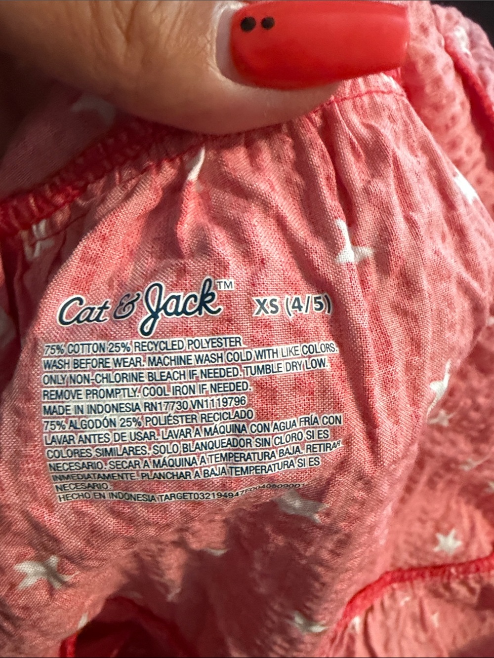Cat & Jack Red Striped Star Print Sundress - Picture 2 of 4
